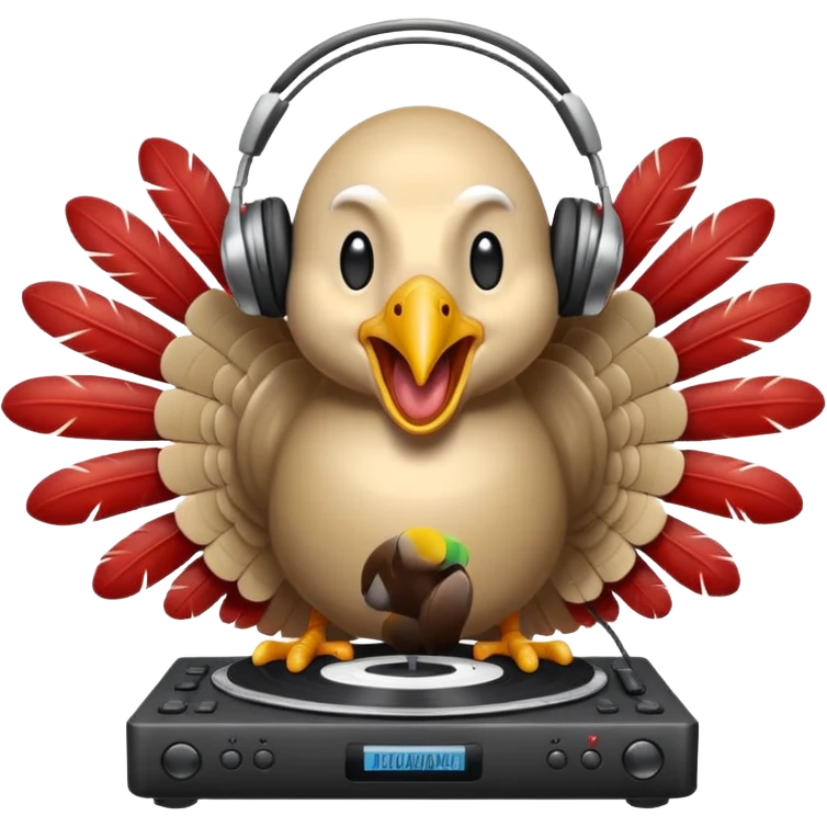 turkey spinning records screaming and dancing emoji