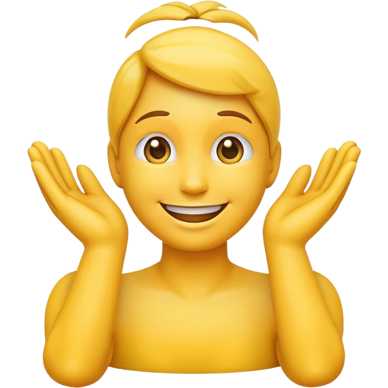 make a smiling emoji with hands around its neck emoji