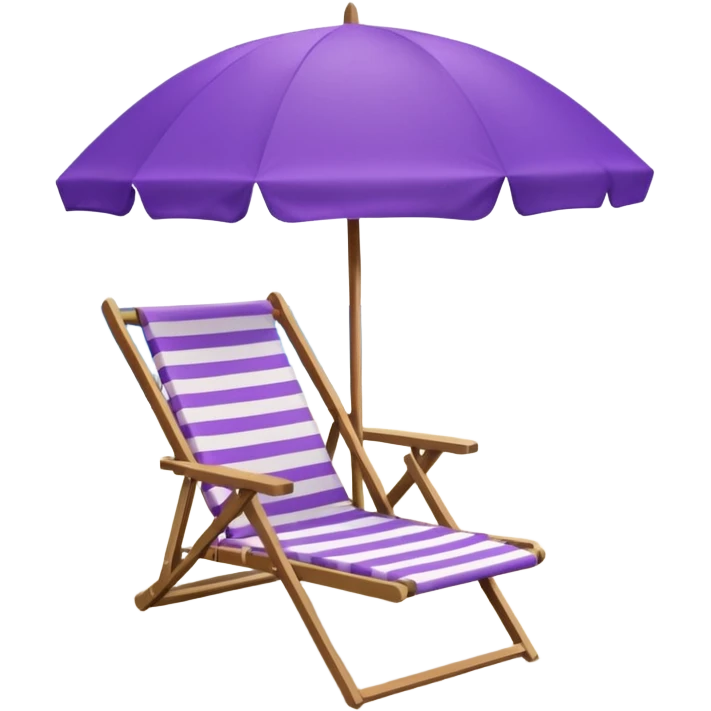 beach chair with striped purple umbrella emoji