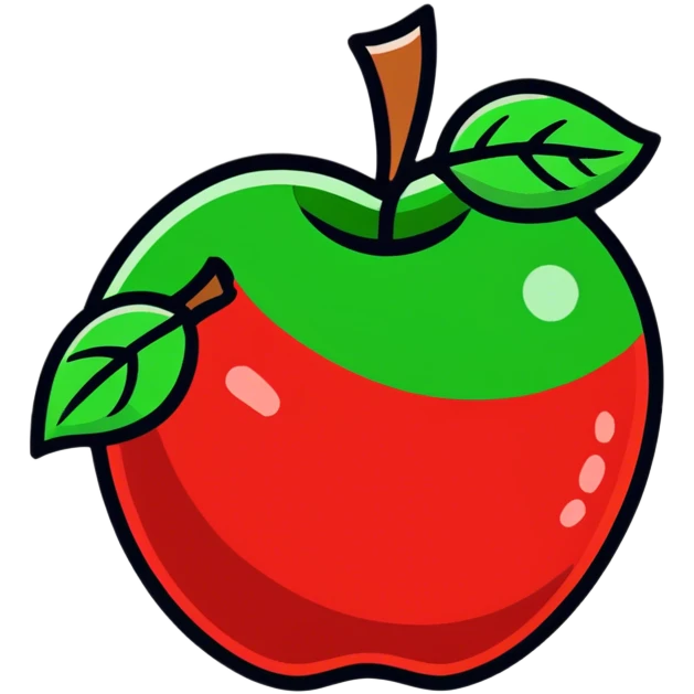 Apple logo in glitter red emoji
