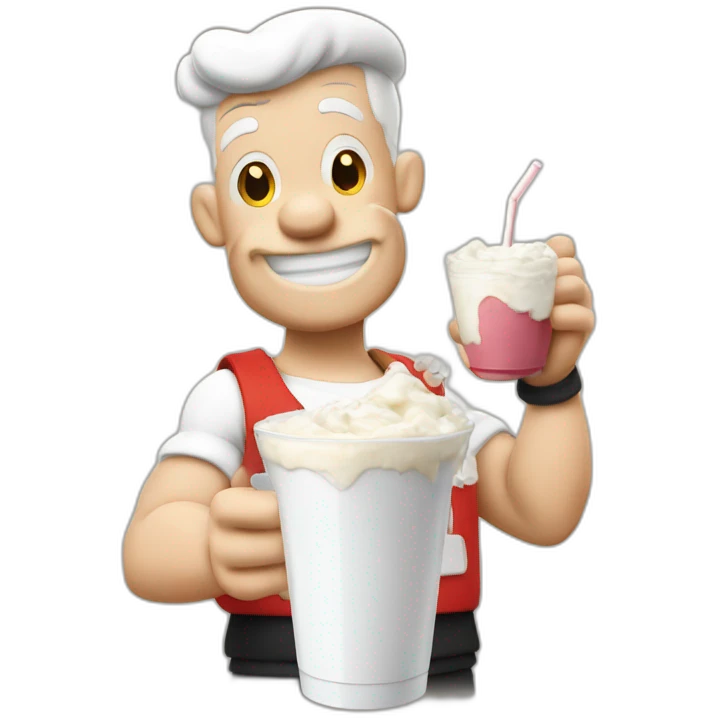 Popeye drinks milkshake emoji