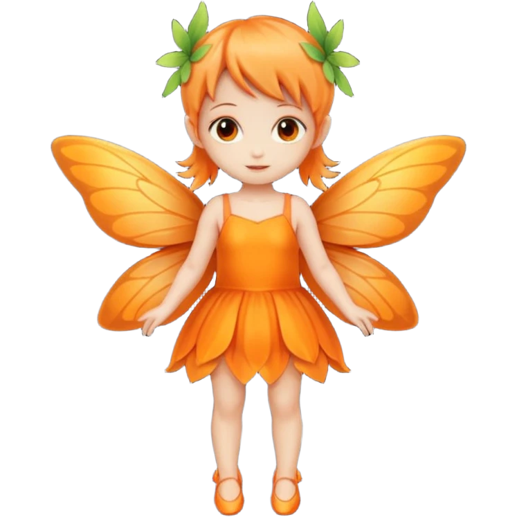 full body of little orange fairy emoji