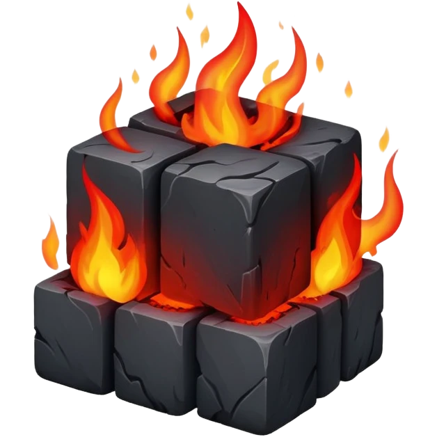 cubes of burning charcoal emoji