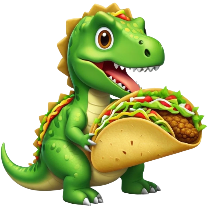 dinosaur eating taco emoji