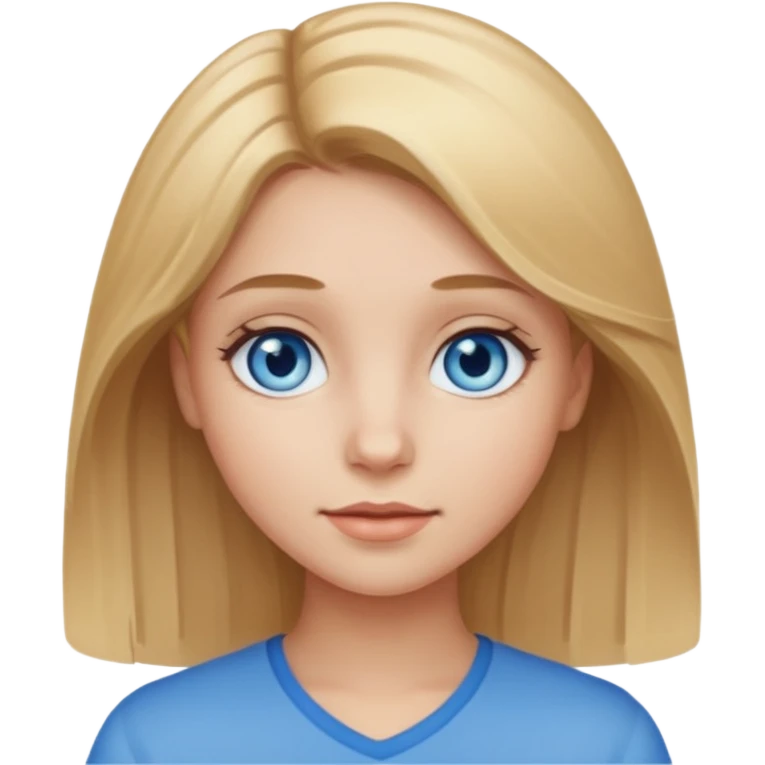 girl with light brown and blonde hair and blue eyes emoji