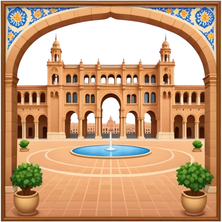 Plaza de España Landmark Emoji – Featuring its semicircular palace, grand arches, and decorative tilework. emoji