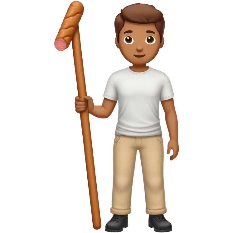 Beef stick  with pants on emoji