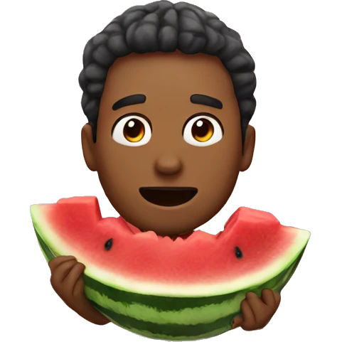 guy eating watermelon emoji