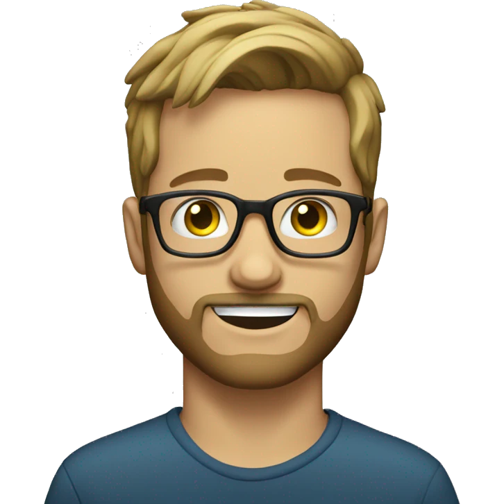 white young man with beard and glasses emoji