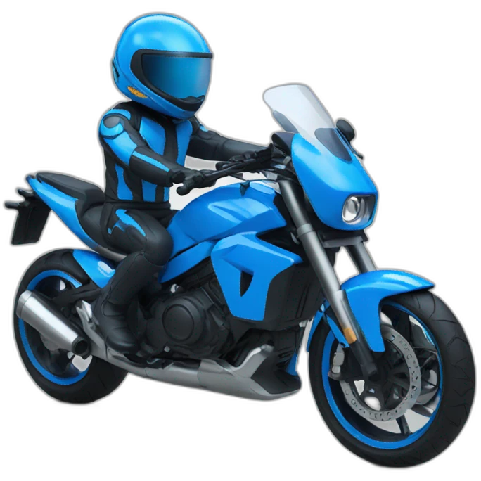 Emojis moto futurista color azul emoji