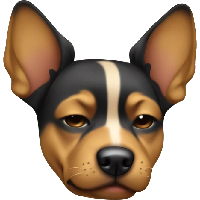 black and tan dog with pointy ears sleeping emoji