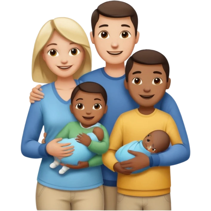 couple adopting of a child from social services emoji