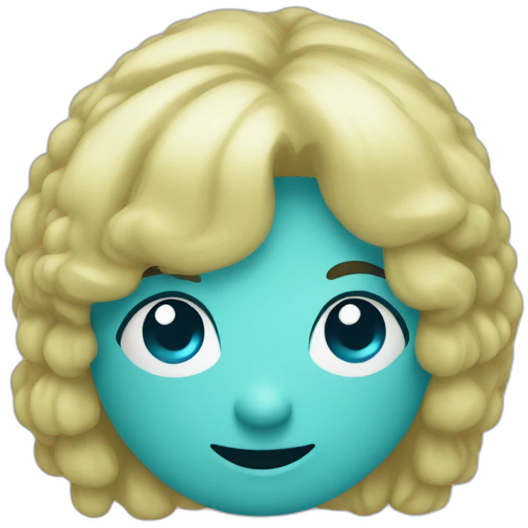 An simple aqua blue smiley emoji