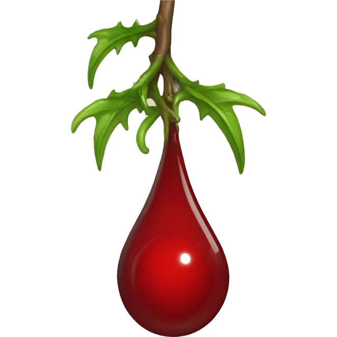 drop of blood with thorny vines emoji
