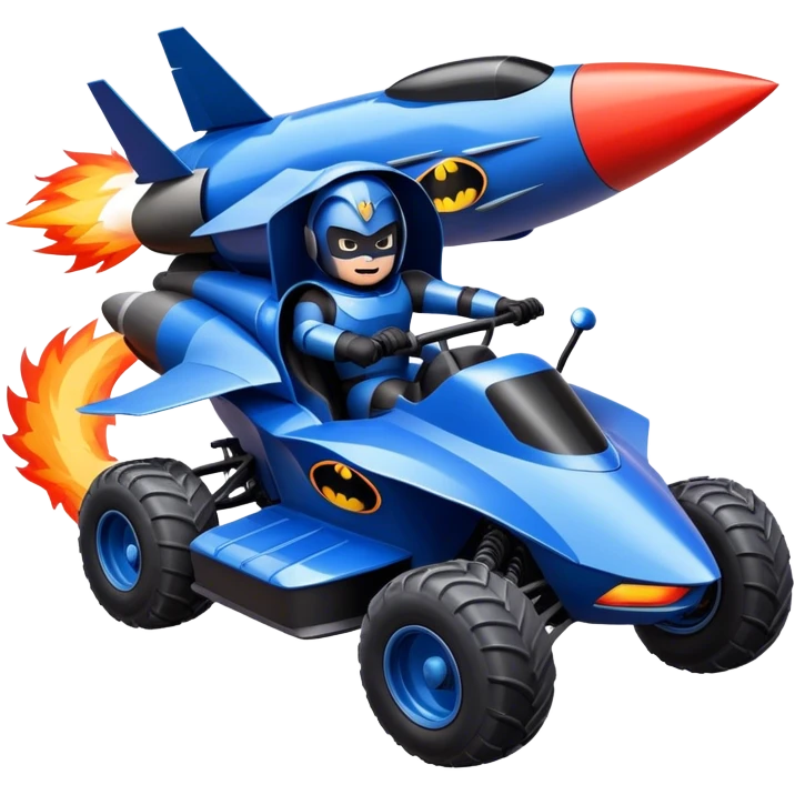 ATV QUAD batmobile in rocket ship boom rocket at take-off in fire france ! emoji