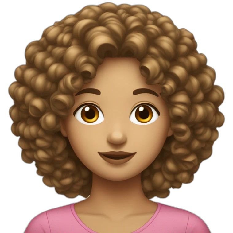 fille cheveux bouclés emoji