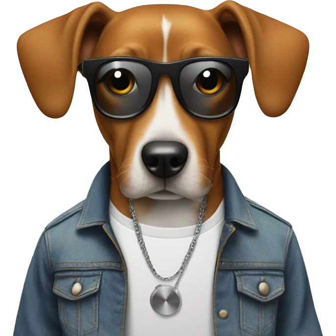 Dog with a dj set emoji