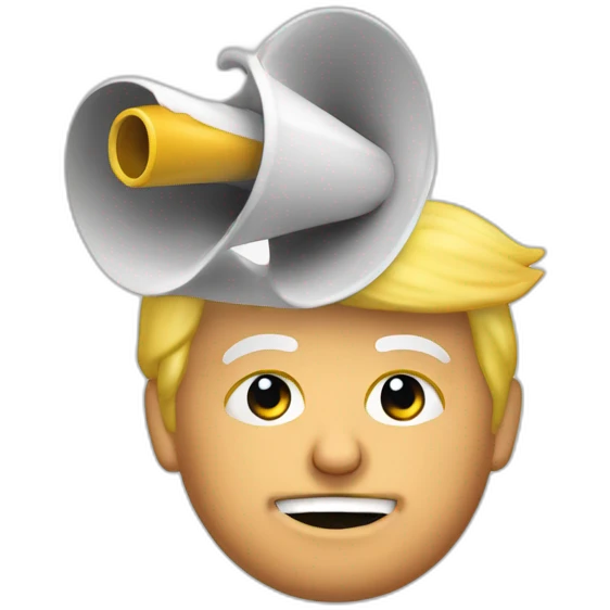 Donald Trump with funnel on head emoji