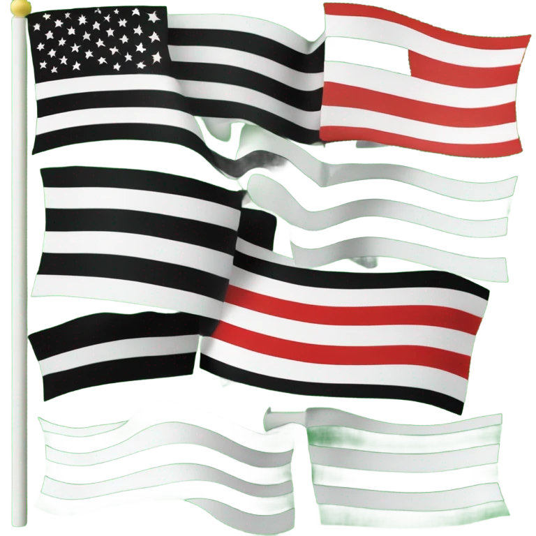 A flag green white black and in middle 3 red stars emoji