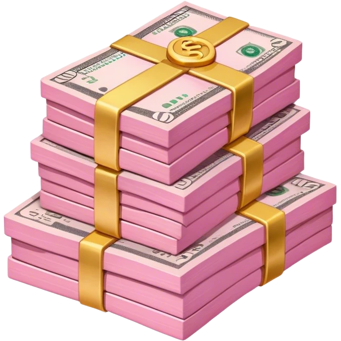 pink stack of money emoji