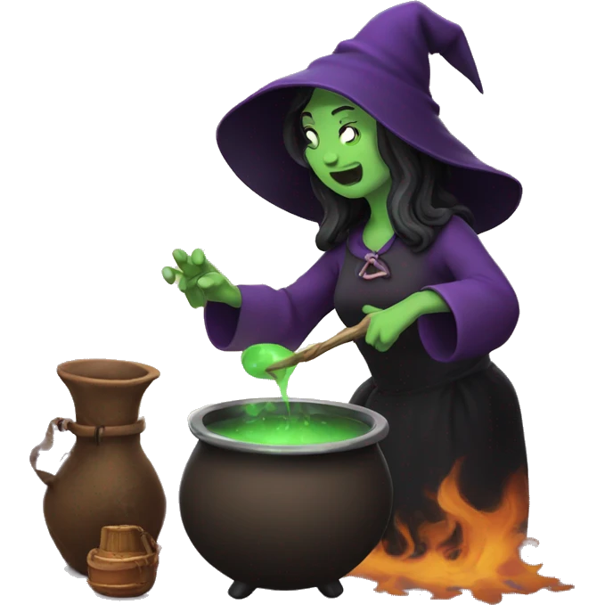 witch brewing a potion emoji