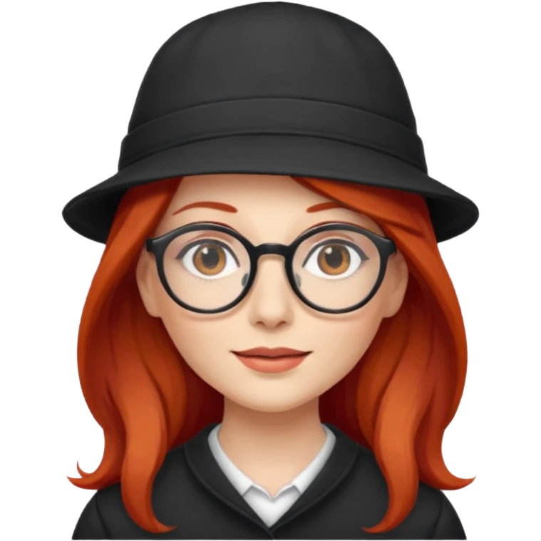hatted womanwith glasses and long red hair emoji