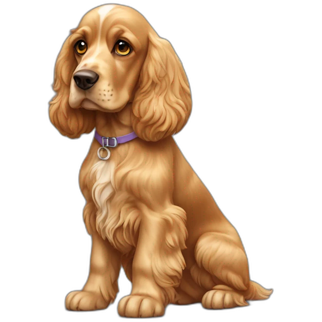 Dog-english-cocker-spaniel-full-body-golden emoji