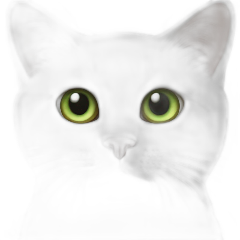 Deux chats blancs aux yeux verts emoji