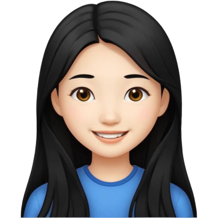 Pretty Asian girl with money long hair emoji