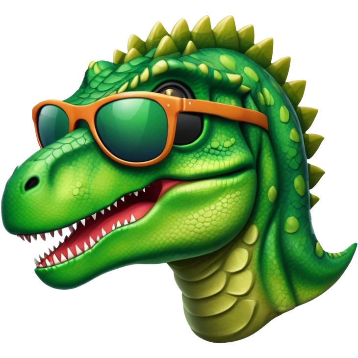 A T-Rex with sunglasses  emoji