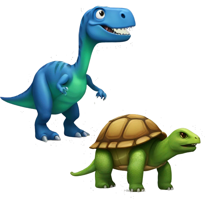 Dinosaur and turtle emoji