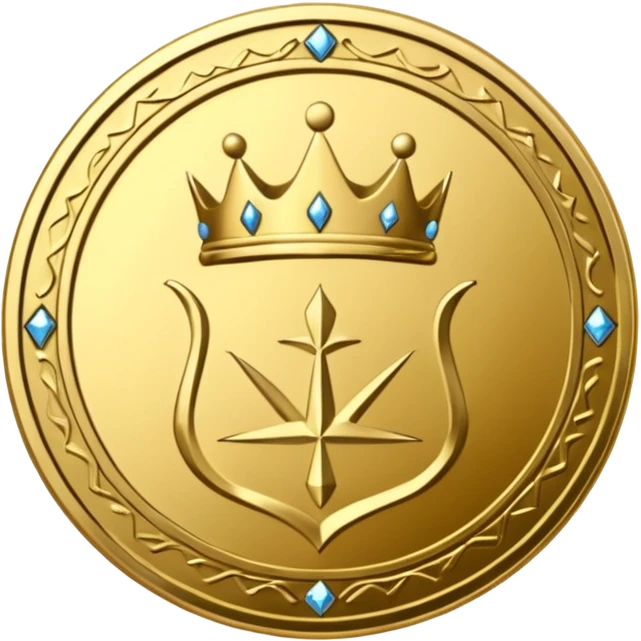 sharpen medieval golden coin with crown symbol inside emoji