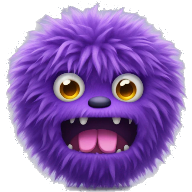 Fuzzy purple monster emoji