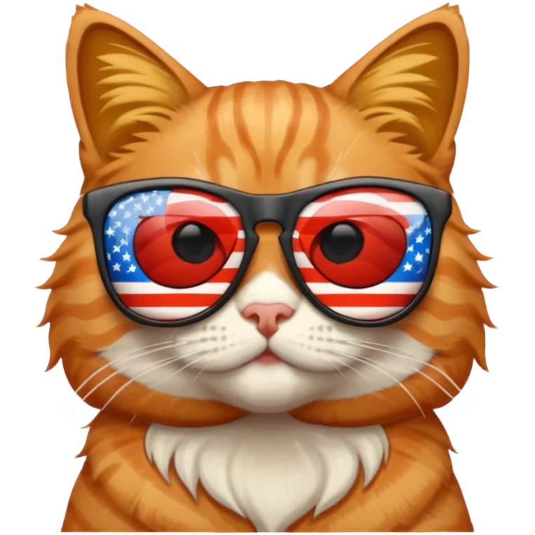 cat wearing American flag sunglasses emoji