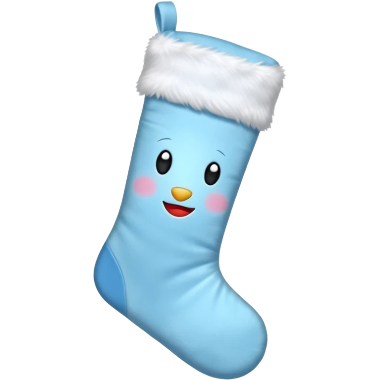 Christmas stocking with light blue details emoji
