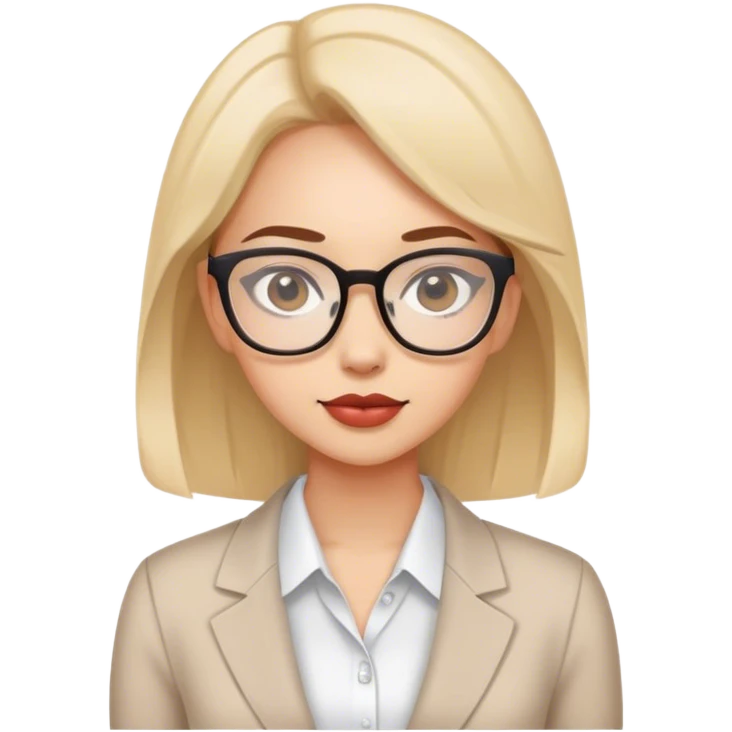 business girl ad eyeglass simple style emoji