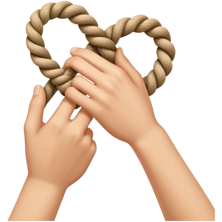 Hand untangling a knot emoji