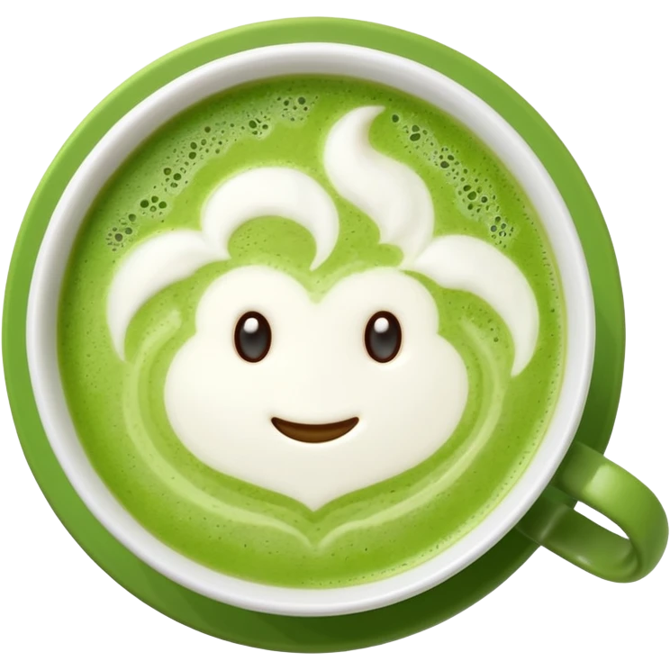 matcha latte top view emoji