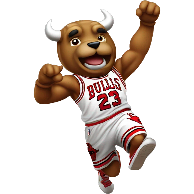 chicago bulls mascot jumping emoji