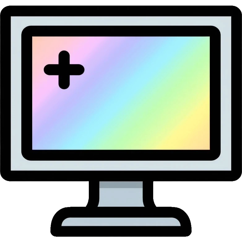 CRT monitor with a 4-pointed star in the corner emoji