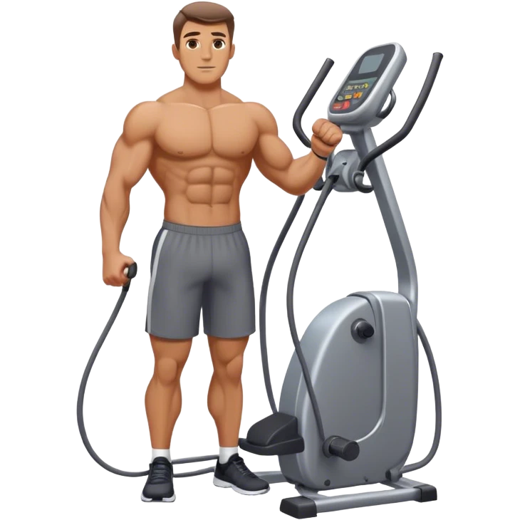 standing fit man cable-machine-exercise emoji