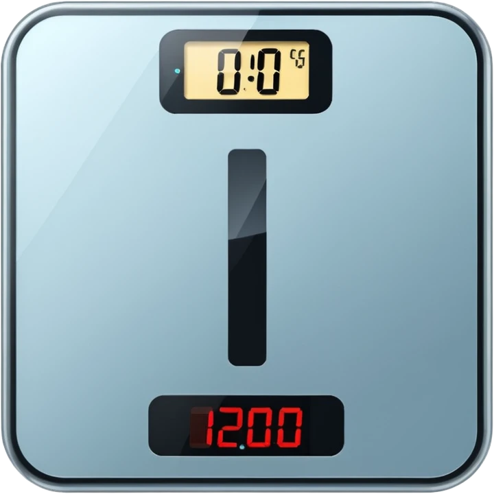 Digital weight scale with 0:00 on it emoji