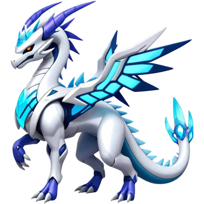 Modern Futuristic Kyurem-reshiram-dialga-Suicune-hybrid, full body emoji