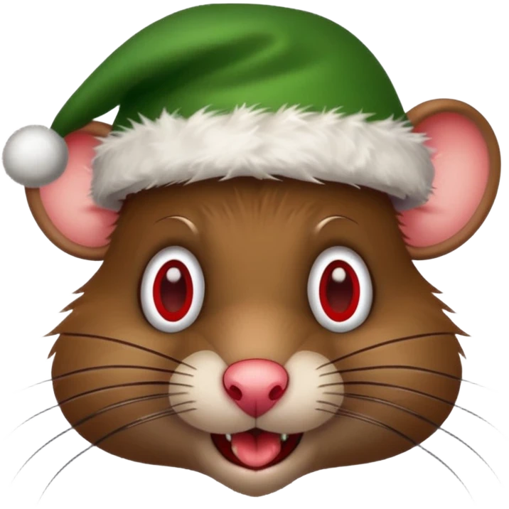 Crazy swamp  rat with Christmas hats emoji
