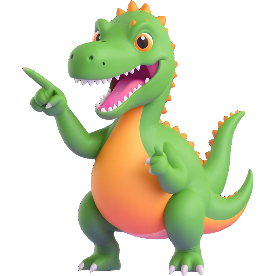 dinosaur flipping the bird emoji