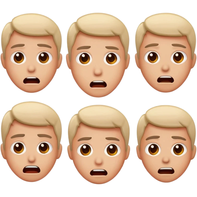 basic human emotions - happy, sad, angry, surprised, confused, excited emoji