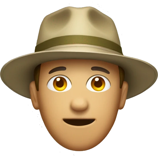 just a safari hat, with no person emoji