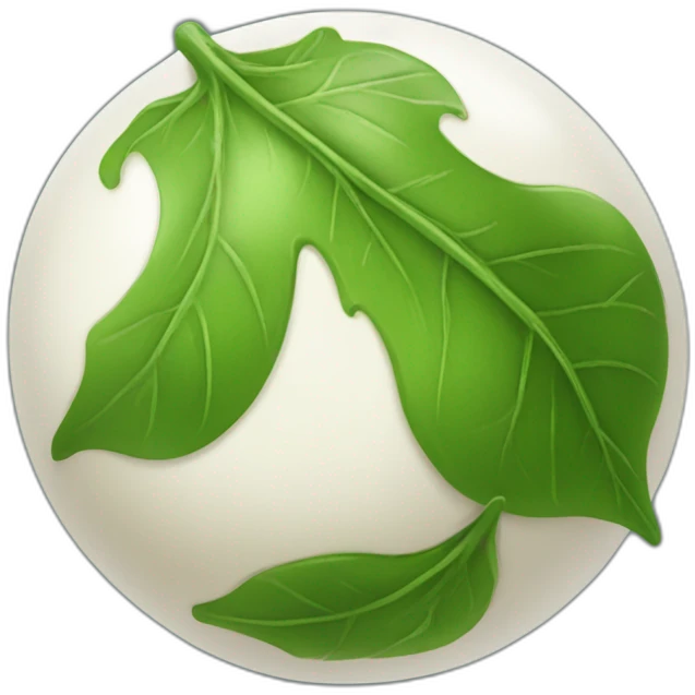 ball of mozarella + leaf emoji