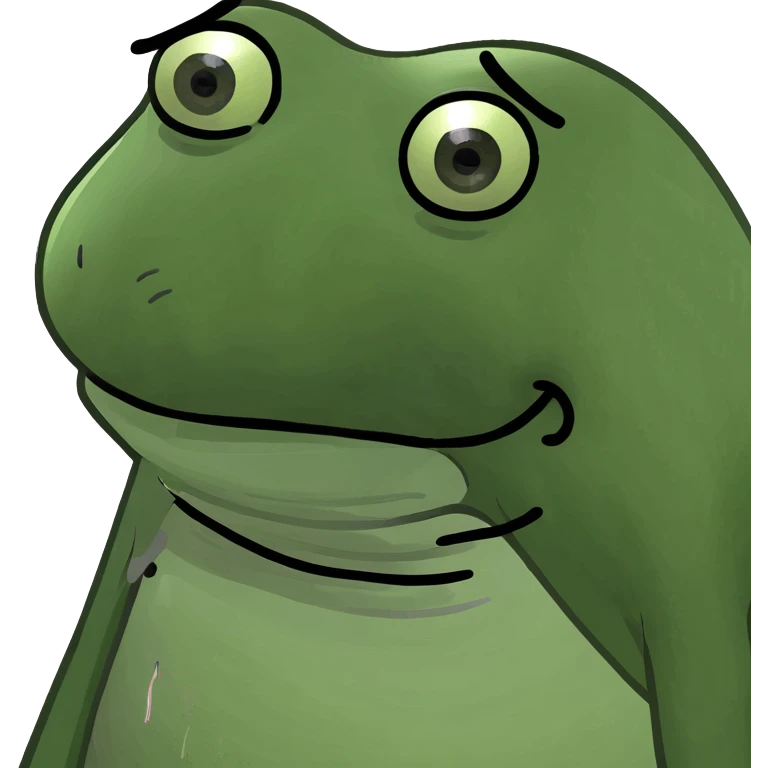 pepe the frog with droopy eyes, sad expression emoji
