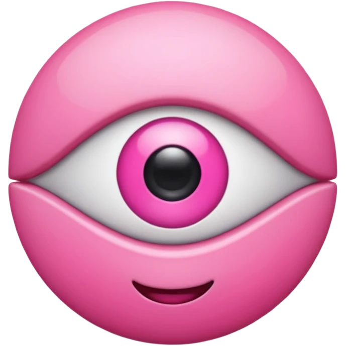 genera un emoji 3d en formato ios de un ojo con eyeliner rosa emoji